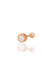 Gümüş rose zirkon tek taş Tragus helix Piercing küpe SGTL12421ROSE