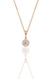 Gümüş rose zirkon taşlı pırlanta montürlü kolye SGTL12494ROSE