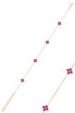 Gümüş rose fuşya taşlı yonca bileklik SGTL12502ROSE