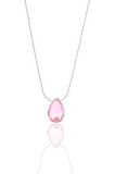 Gümüş rodyumlu pembe zirkon taşlı hayalet kolye SGTL12514PEMBE