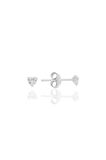 Gümüş zirkon taşlı, kalp kesim 3 mm tektaş küpe SGTL12738RODAJ