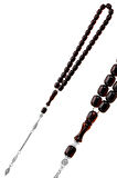 Kapsül kesim bordo renkli toz kehribar tesbih SGTL12788BORDO