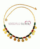 Tuğralı doğal taşlı kolye SGTL1753