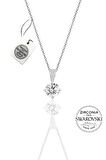 Gümüş Swarovski tek taş modeli üçlü set