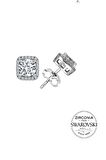 Gümüş Swarovski taşlı pırlanta modeli kare üçlü set