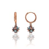 Mistik topaz taşlı top küpe