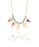 Gümüş üçgen ve dorica toplu kolye