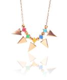 Gümüş üçgen ve dorica toplu kolye