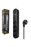 SH-4625 4Lü Akım Korumalı Priz 2 Metre Anahtarlı 10A 2500 Watt 2XUSB 1XType-c