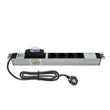 AMP CONNECT 19" 1U 4'lı Schuko Sigortalı Kabinet  Grup Prizi (PDU)-16A