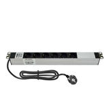 AMP CONNECT 19"1U 6'lı Schuko Direkt Bağlantılı Kabinet Grup Prizi (PDU)-16A 