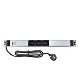 AMP CONNECT 19"1U 3'lı Fransız UPS Direkt Bağlantılı Kabinet Grup Prizi (PDU)-16A 