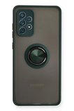 Newface Samsung Galaxy A72 Kılıf Montreal Yüzüklü Silikon Kapak - Yeşil