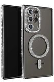 Newface Samsung Galaxy S25 Ultra Kılıf Joke Simli Magneticsafe Kılıf - Siyah