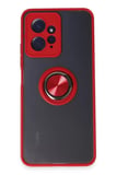 Newface Redmi Note 12 4G Kılıf Montreal Yüzüklü Silikon Kapak - Kırmızı