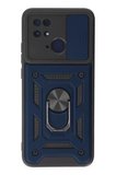 Newface Redmi 10C Kılıf Pars Lens Yüzüklü Silikon - Lacivert