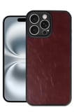 Newface İphone 16 Pro Max Kılıf Aras Deri Kapak - Bordo
