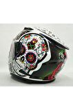 Kask Shiro Shadow Skull Güneş Vizörlü - İridyum Vizör Hediye M