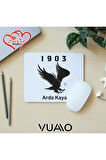 Kişiye Özel İsimli ve Kartal Temalı Mouse Pad 21x17 cm, Kaymaz Taban - Baskılı Mousepad