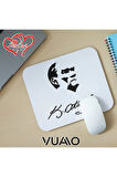 Kişiye Özel İsimli ve Mustafa Kemal Atatürk Temalı İmzalı Mouse Pad 21x17 cm - Baskılı Mousepad