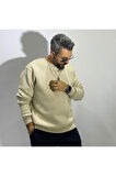 Sırtı Nakış İşlemeli Erkek Oversize Sweatshirt