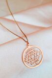 925 Ayar Gümüş Rose Sri Yantra Kadın Kolye