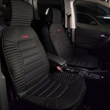 Seat Leon SC Style Oto Koltuk Minderi Ön 2'li Set Siyah Bumerang Serisi ŞHN