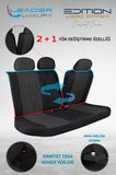 Chery Omoda 5 Luxury Tay Tüyü Oto Koltuk Kılıfı Fermuarlı Ön Arka Set Siyah Edition