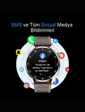 Watch G3 Pro Gümüş Akıllı Saat Iphone Ve Android Tüm Telefonlara Uyumlu