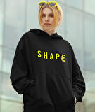 Shape(Şekil) ön ve arka ayıcık kadın baskılı sweatshirt 