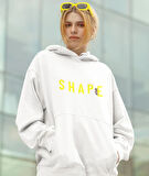 Shape(Şekil) ön ve arka ayıcık kadın baskılı sweatshirt 