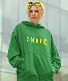 Shape(Şekil) ön ve arka ayıcık kadın baskılı sweatshirt 