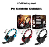 Polygold Pg-6950 Uyumlu Mikrofonlu Bilgisayar Kulaklığı Pg6950 Pc Kulaklık