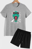 Dinazor Baskılı Şort T-shirt Eşofman Takımı