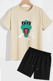 Dinazor Baskılı Şort T-shirt Eşofman Takımı