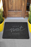 Şık Home Sweet Home Kauçuk Tabanlı Kapı Önü Paspası