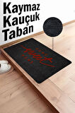 Şık Home Sweet Home Kauçuk Tabanlı Kapı Önü Paspası