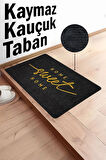 Şık Home Sweet Home Kauçuk Tabanlı Kapı Önü Paspası