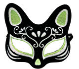 Siyah Süet Kaplama Gümüş Yeşil Simli Maskesi