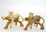 Swarovski Taşlı Tekli Leopar Model 3