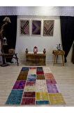 Patchwork Desenli El Yapımı Halı 117x185 cm 4002