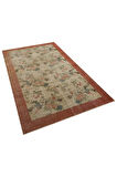 Ilham Verici Vintage El Işlemeli Yün Ipek Pers Fransız Halısı - 136x248 Cm 9941