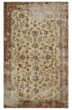 Trendy Vintage Eskitme Patchwork Jüt Kilim Pers Ipek Halı - 147x231 Cm 9946