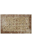 Trendy Vintage Eskitme Patchwork Jüt Kilim Pers Ipek Halı - 147x231 Cm 9946
