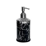 SİLİWAX SİYAH MERMER-4 Lü Set Pedallı Çöp Kovası Wc Klozet Fırça Sabunluk Diş Fırçalık Seti