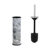 SİLİWAX BEYAZ MERMER -2 Li Set Pedallı Çöp Kovası ve Wc Klozet Fırça Seti 