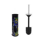 SİLİWAX ANKA DESEN-4Lü Set Pedallı Yavaş kapanır Çöp Kovası Wc Klozet Fırça Sabunluk Diş Fırçalık 