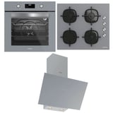 Silverline Ankastre Set, Gri Renk, CS5335S02 Ocak, FLAM Davlumbaz, BO6502S02 Fırın