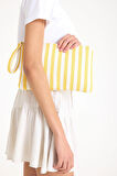 Premium Kadın Pamuk Dokuma Astarlı Renkli Clutch Portföy El Çantası