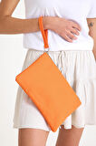 Premium Kadın Renkli Astarlı Fermuarlı Clutch El Çantası Portföy